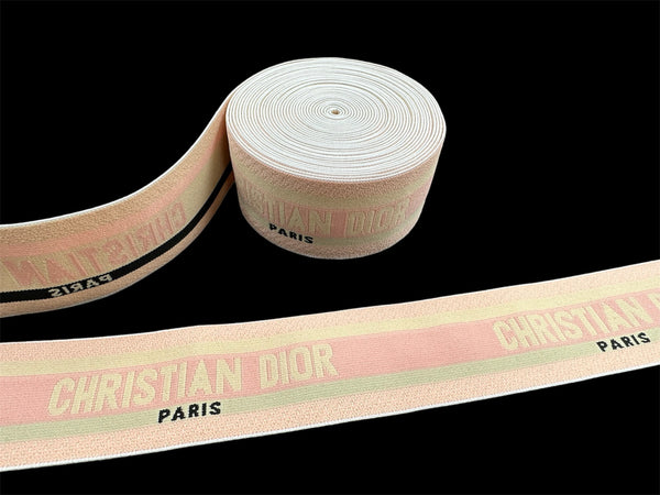 2.4inches (6cm) Fashion Jacquard Pink Elastic Band Designer Elastic Band DIOR Elastic Band