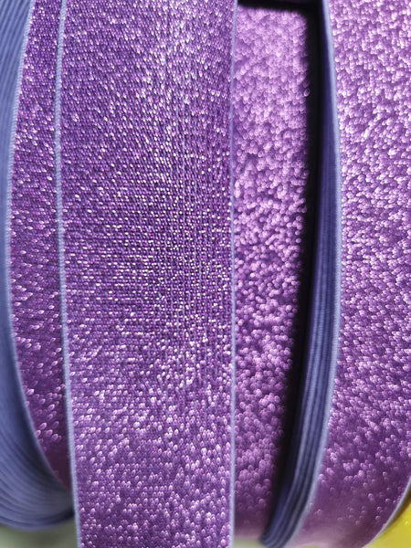 Fashion Jacquard Elastic Band Fashion Purple Metallic Elastic Band