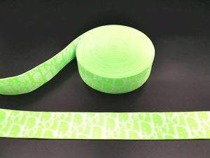 1.6inch (4cm) Fashion Jacquard Elastic Band Neon Green Elastic Band Dior Elastic Band Designer Elastic Band