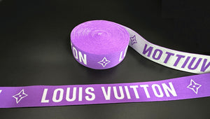 1.6inch (4cm) Fashion Jacquard Elastic Band Purple Elastic Band Designer Elastic Band LV Elastic Band