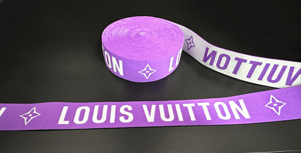 1.6inch (4cm) Fashion Jacquard Elastic Band Purple Elastic Band Designer Elastic Band LV Elastic Band