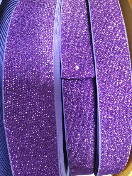 Fashion Jacquard Elastic Band Fashion Purple Metallic Elastic Band