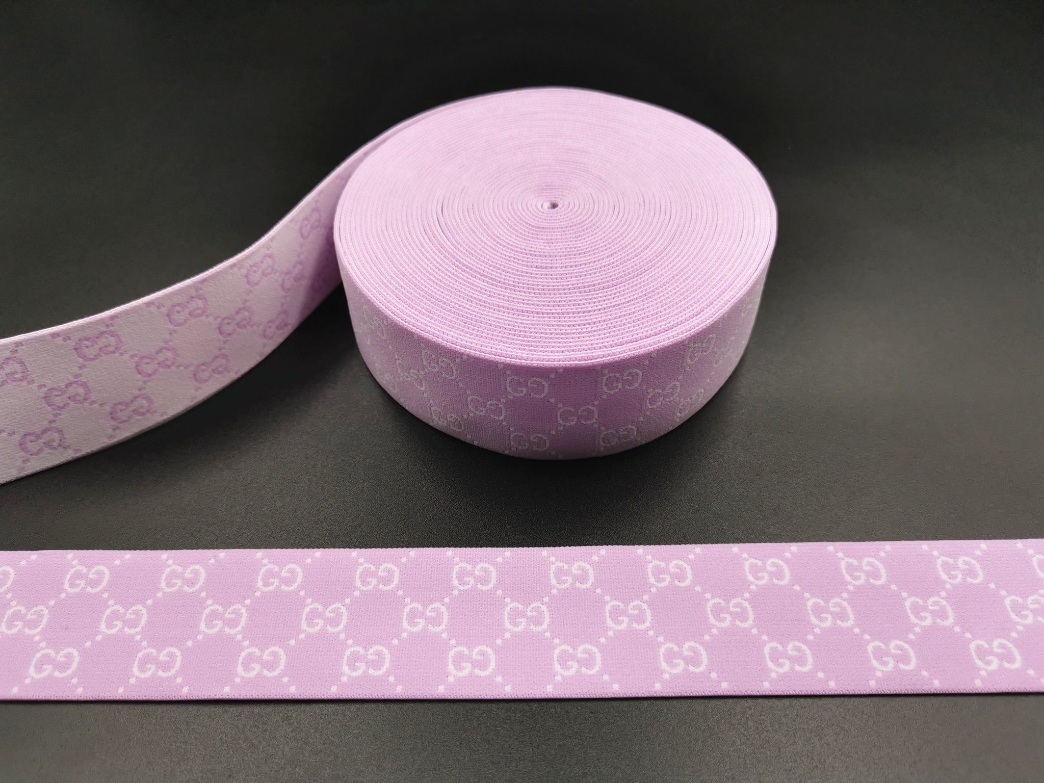 1.6inch (4cm) Fashion Jacquard Elastic Band Lavender Elastic Band Designer Elastic Band