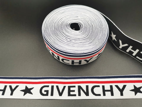 1.6inch (4cm) Fashion Jacquard Elastic Band Designer Elastic Band GIVENCHY Elastic Band