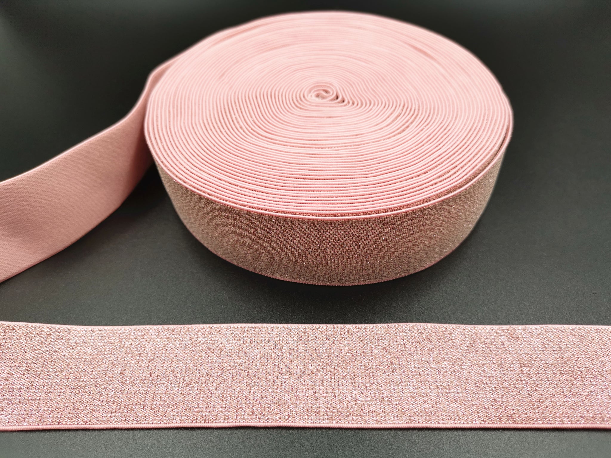 Fashion Jacquard Elastic Band Fashion Pink Metallic Elastic Band