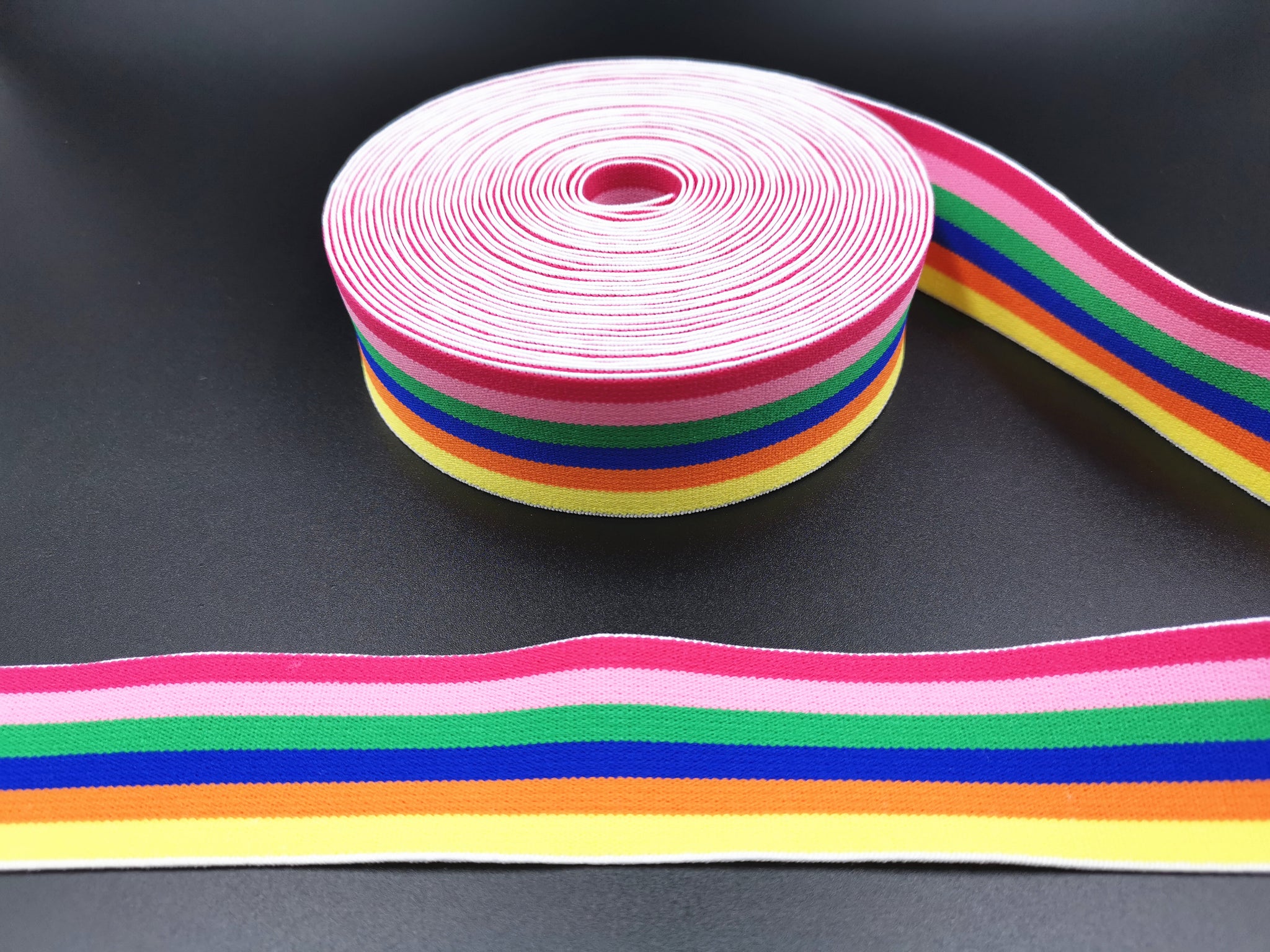 1.6inch (4cm) Fashion Jacquard Elastic Band Striped Multicolor Elastic Band