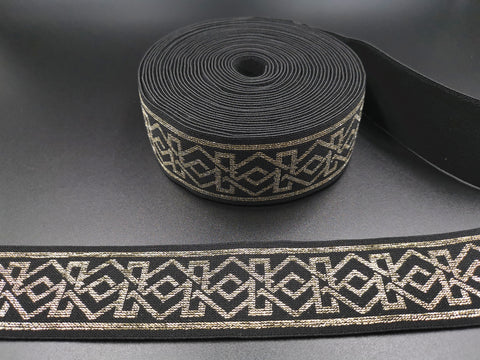 2inches (5cm) Fashion Jacquard Elastic Band Metallic Elastic Band