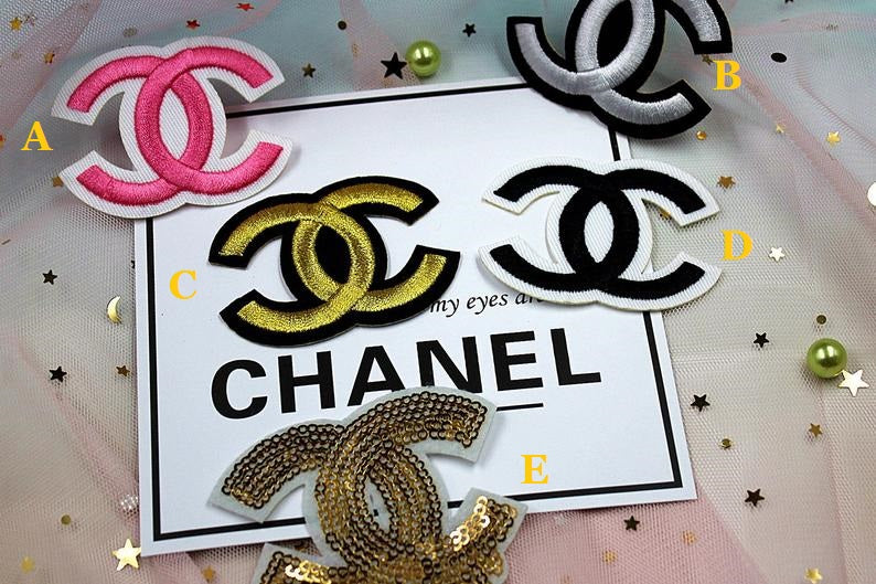 2 Pieces Rings Chanel Patch Emblem Iron on Sew on Embroidered Patch Badge